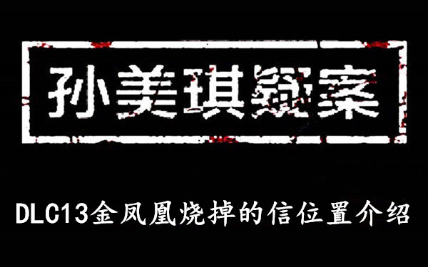 孙美琪疑案DLC13金凤凰烧掉的信位置介绍
